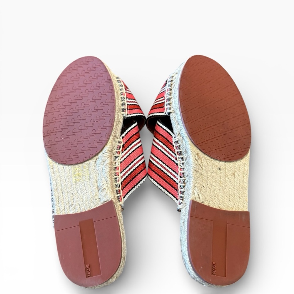 Loro Piana Crossover Red Suitcase Striped Canvas Espadrilles Sandals EU 37 US 7 - Picture 10 of 13